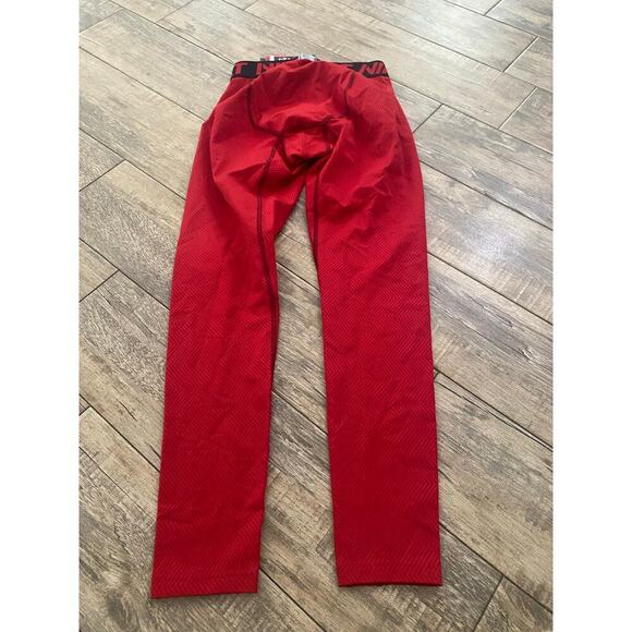 Nike Pro Men's Red Hyperwarm Lite Compression Combat Tights Leggings Size Large - Picture 7 of 8